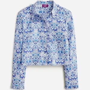 J Crew/Liberty of London Ruffle Trim Button-up Shirt